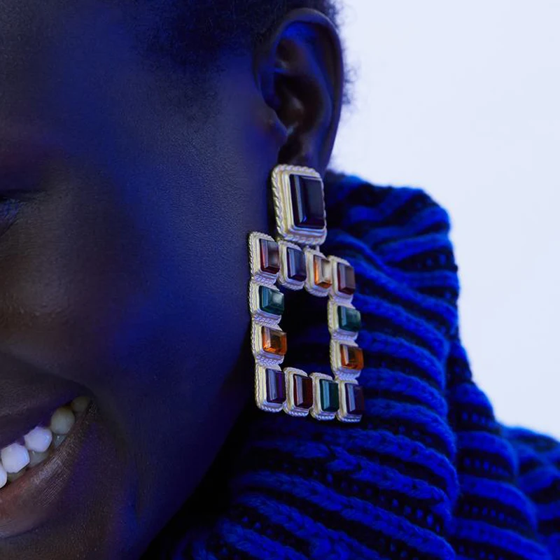 Женские серьги подвески с леопардовым принтом кристаллами|Серьги-подвески| |