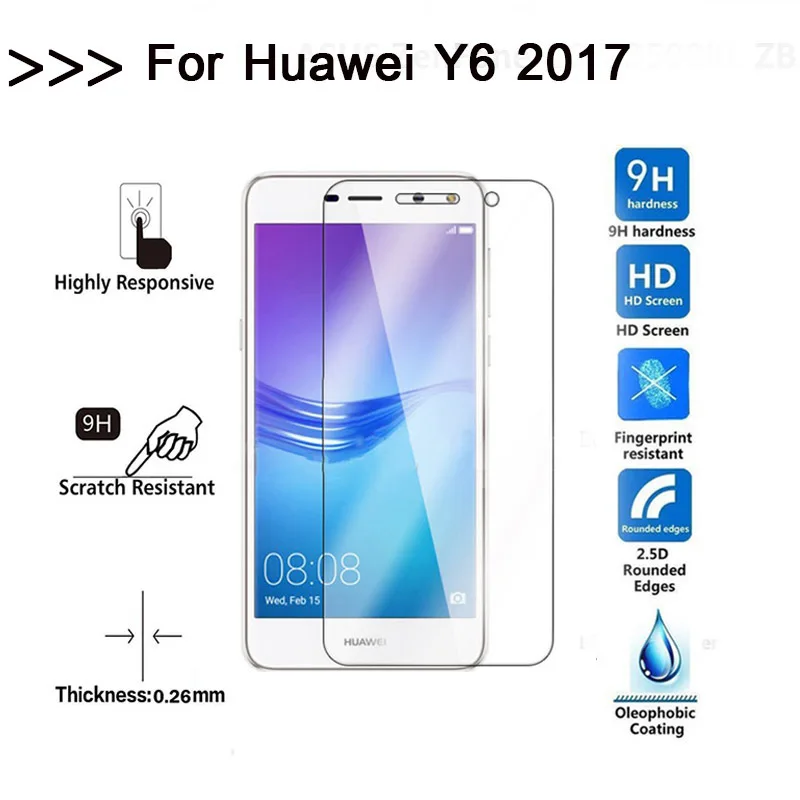 Закаленное стекло для Huawei Y6 2017 защитная пленка экрана Nova MYA L11 y6 5 0 дюйма|Защитные