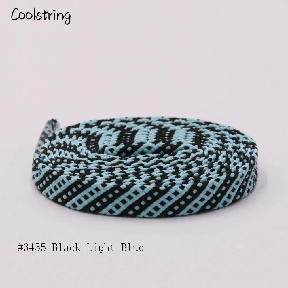 3455 Black-Light Blu Coolstring 0,7 см уличные тренировочные шнурки для обуви, эксклюзивные Полиэстеровые плоские Саржевые клетчатые теннисные туфли с кружевами, сменные шнурки 60-180 - Цвет: 3455 Black-Light Blu