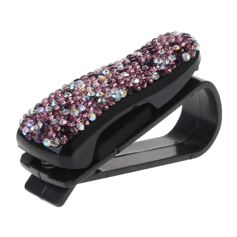 Auto Fastener Clip Rhinestone Diamond Car Sun Visor Glasses Sunglasses folder Ticket Receipt Card Storage Holder Accessorie | Автомобили и