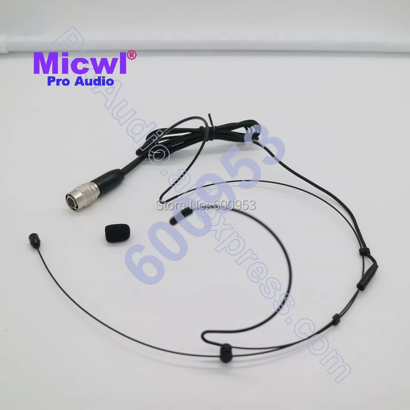 

MICWL A3-TH Pro Black Headset Headset Omnidirectional Microphone for Audio Technica Wireless Pocket Hirose 4 pin
