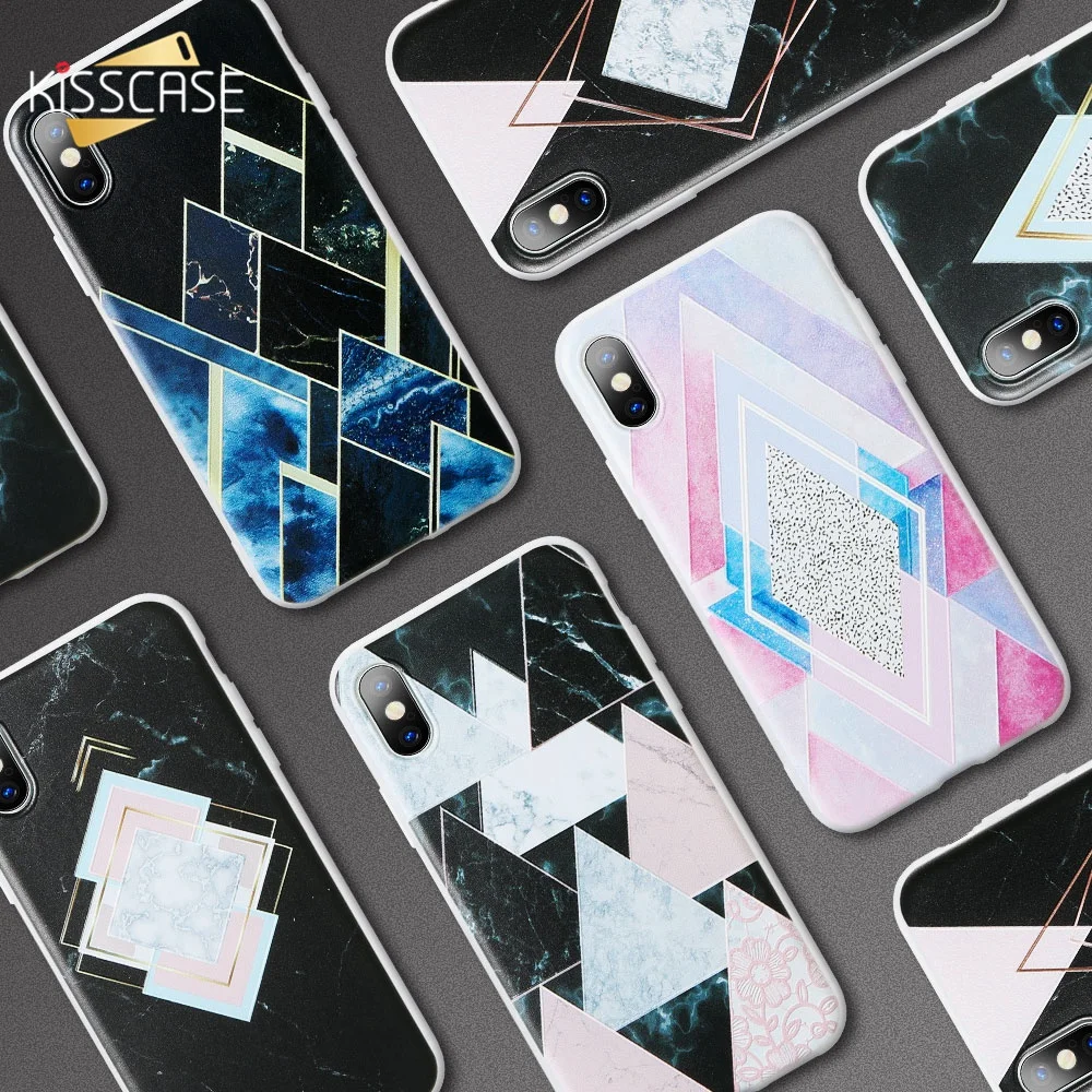 Чехол KISSCASE с геометрическим рисунком для Huawei P20 Mate 20 10 Lite Pro P Smart тиснение мягкий