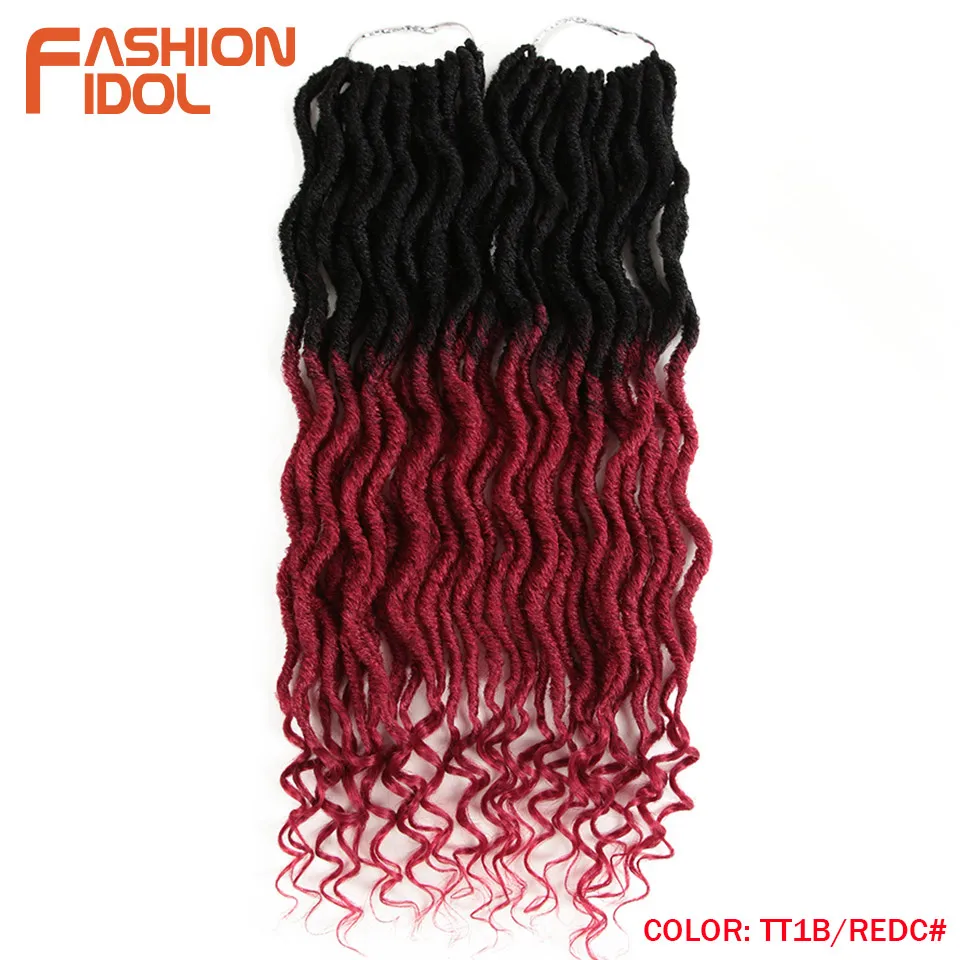 Мода IDOL Faux Locs Crotchet волосы для наращивания 20 дюймов вязанные крючком косички мягкие натуральные синтетические волосы Омбре синие коричневые волосы косички