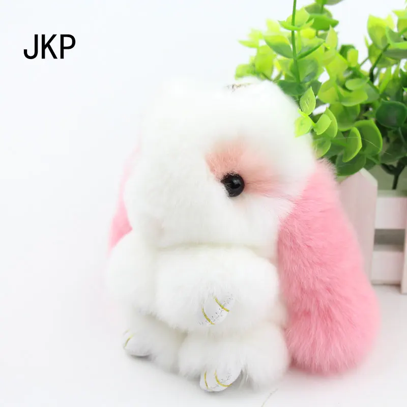 2018 мех кролик брелок лак для волос pom кроличья шерсть игрушка кукла ключей 13 см
