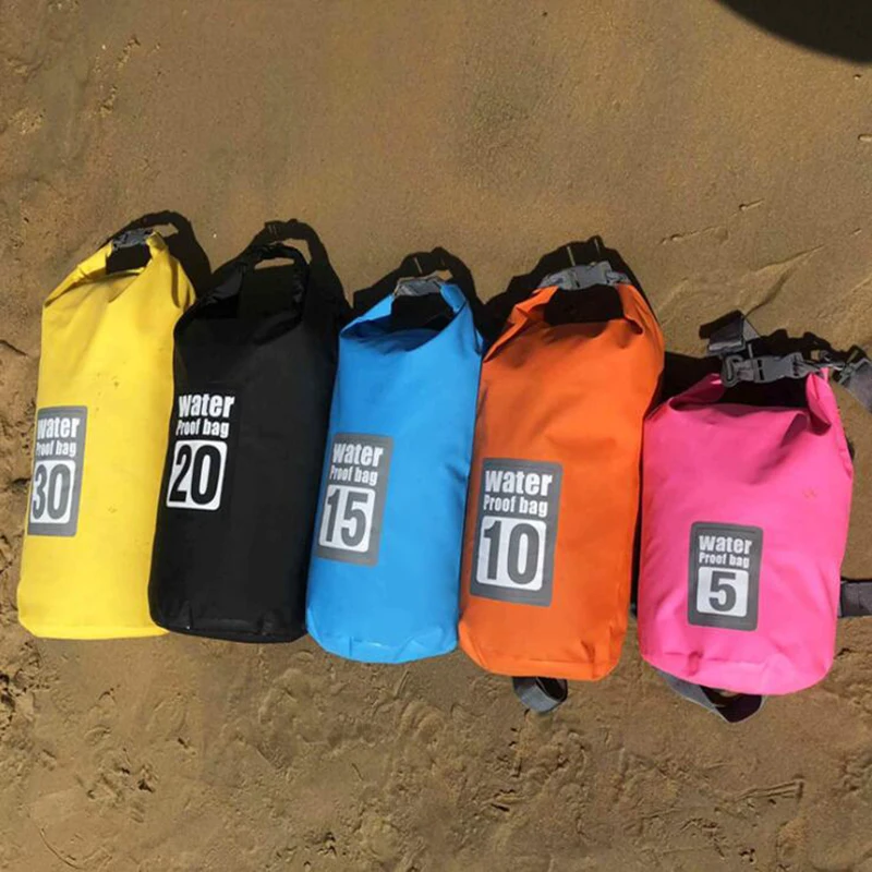 5L/10L/15L/20L/30L водонепроницаемые сумки ПВХ сумка для хранения сухих мешков сплав на каноэ каяках Спорт на открытом воздухе сумки для плавания Дорожный комплект рюкзак