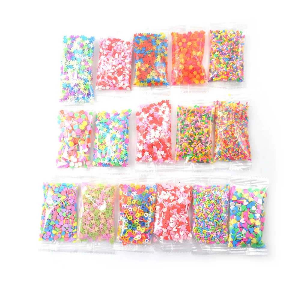 

500/1000pcs Soft pottery Fruit slices Filler For Nails Art Tips Slime Fruit For Kids DIY slime Accessories Supplies Decoration