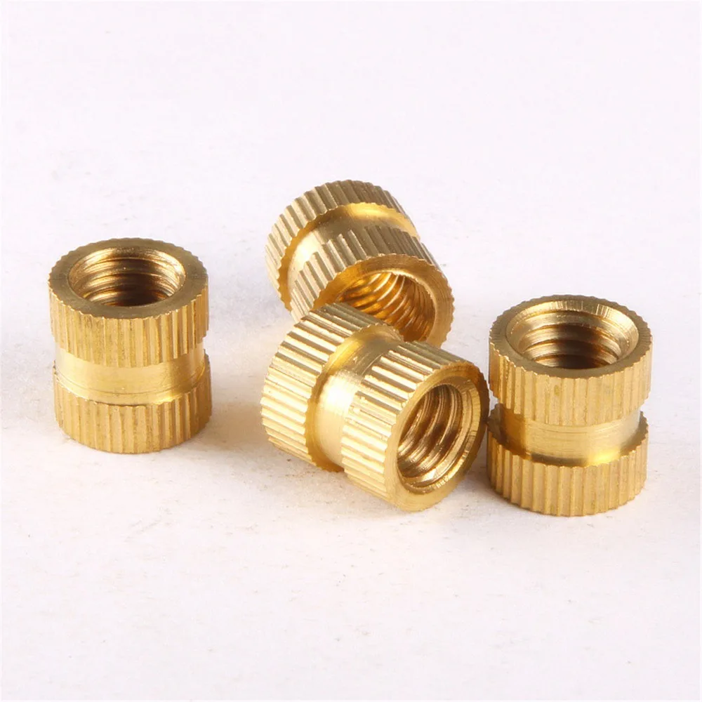 

100PCS M6 Series Brass Inserts Double Pass Copper Knurl Nut Embedded Fastener