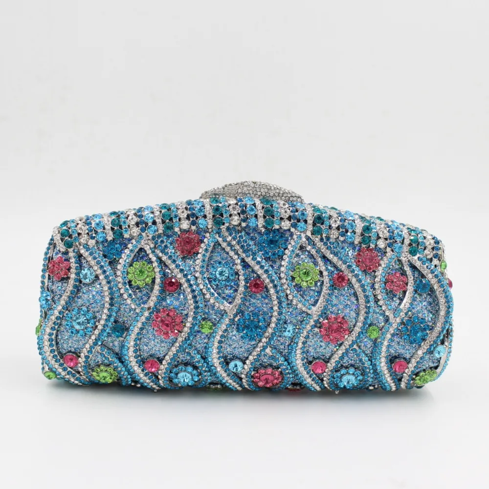 

Blue/Silver/Red Color Crystal Clutch Women Evening Bags Fashion Diamond Ladies Party Handbags Banquet Dinner Purse Phone Wallets