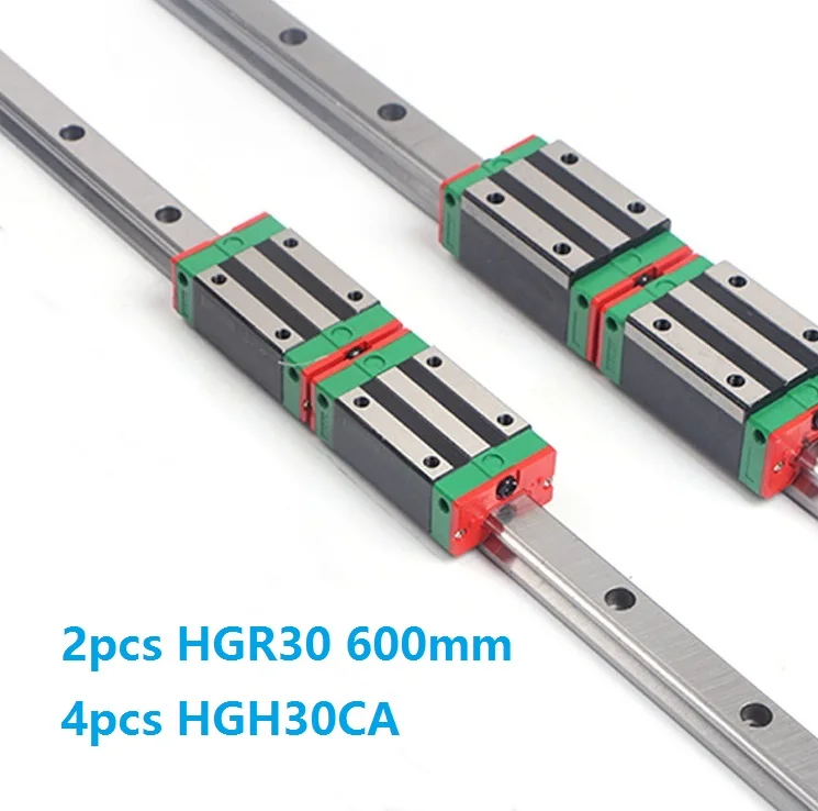

China Made 2pcs Linear Guide Rail HGR30 -L 600MM + 4pcs HGH30CA Or HGW30CC Linear Sliding Block Carriage for CNC router