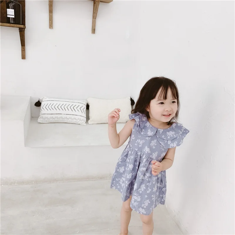 Цельнокроеное платье для девочек новинка 2019 летнее Брендовое с лепестками и