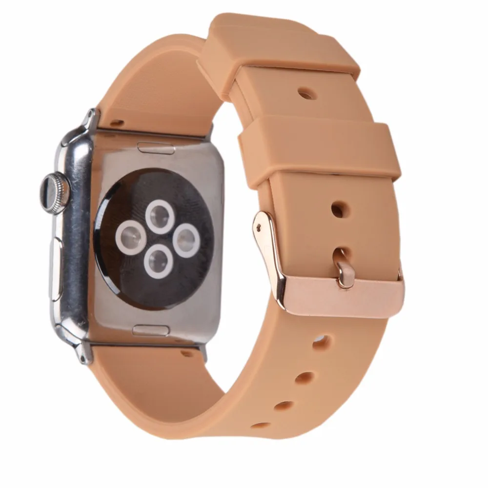Мягкий силиконовый спортивный ремешок Bemorcabo для Apple Watch Series 3 2 1 сменный iWatch Sport Band 38