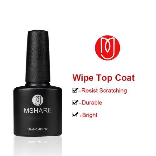 Wipe Top Coat Mshare база и топ подкрепление гель долгое Уход за ногтями гель лак для ногтей крышка германия здоровья полимерного материала уф лак гель гель топ и база без липкого слоя липкий слой дегидратор лаки праймер для ногтей - Цвет: Wipe Top Coat