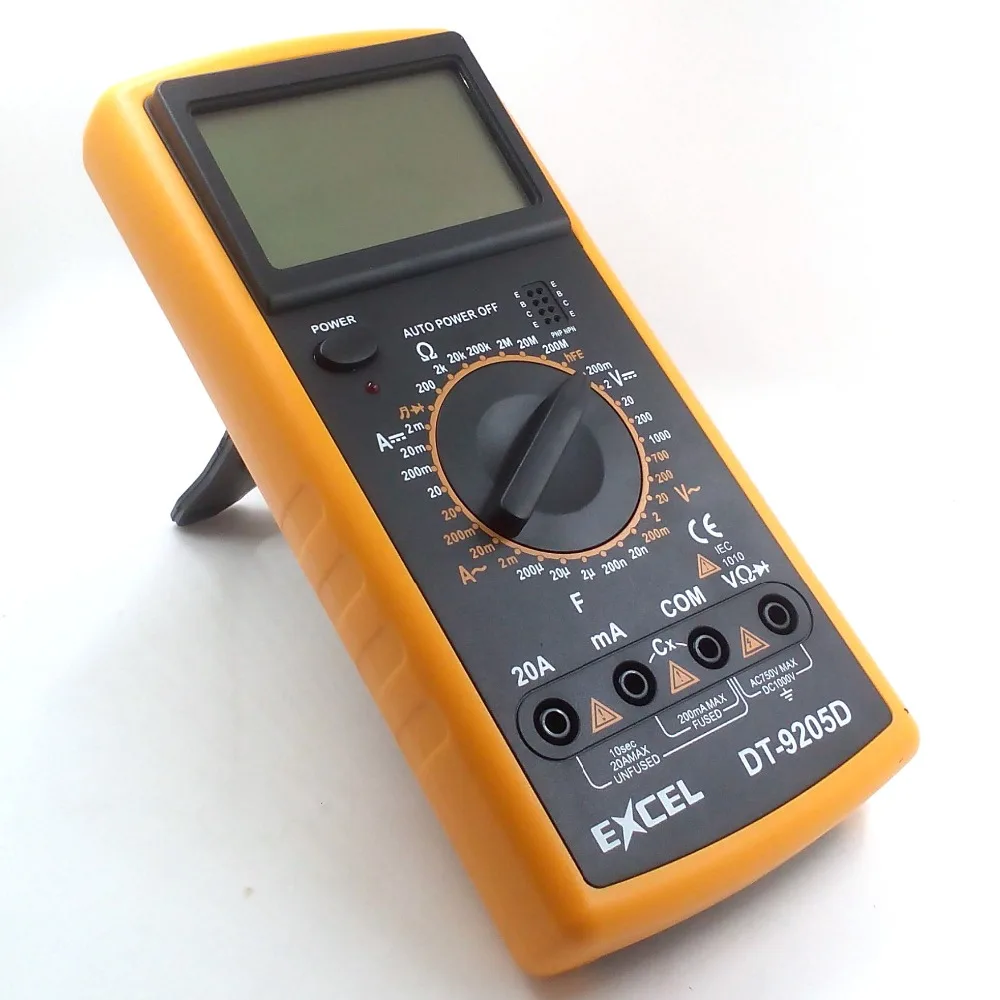 EXCEL DT9205D Цифровой мультиметр транзистор усиления тестер постоянной ёмкости
