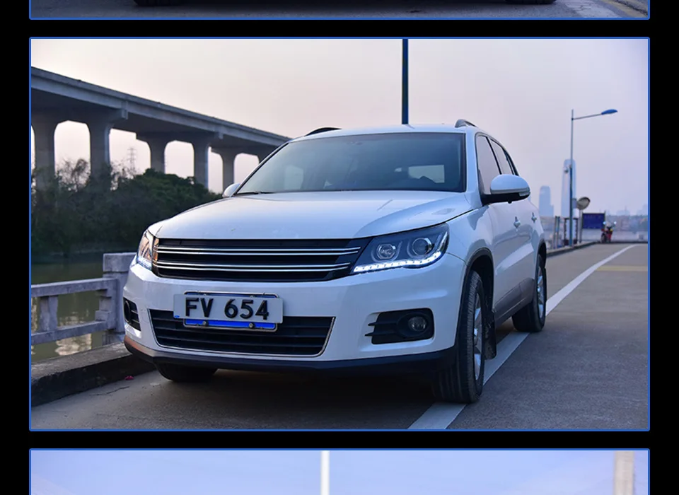 AKD автомобильный Стайлинг для Volks wgen Tiguan светодиодный налобный фонарь 2009-2012 светодиодный DRL Головной фонарь Angel Eye Hid опция Bi Xenon авто аксессуары