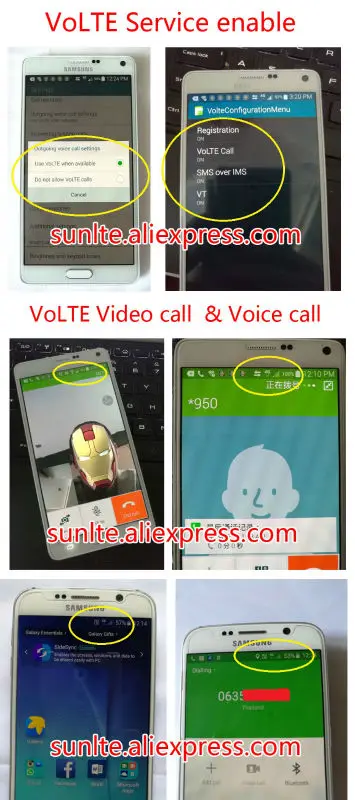 Tems VoLTE G928F Поддержка Носителя Агрегации (3НЕ) и Вольта Испытание Mos suppport Диалоговое