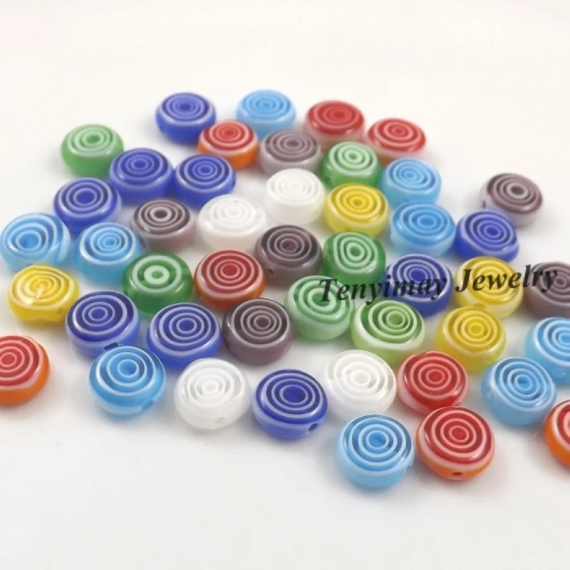 8 мм продолговатые круглые стеклянные бусины смешанных цветов дизайн с
