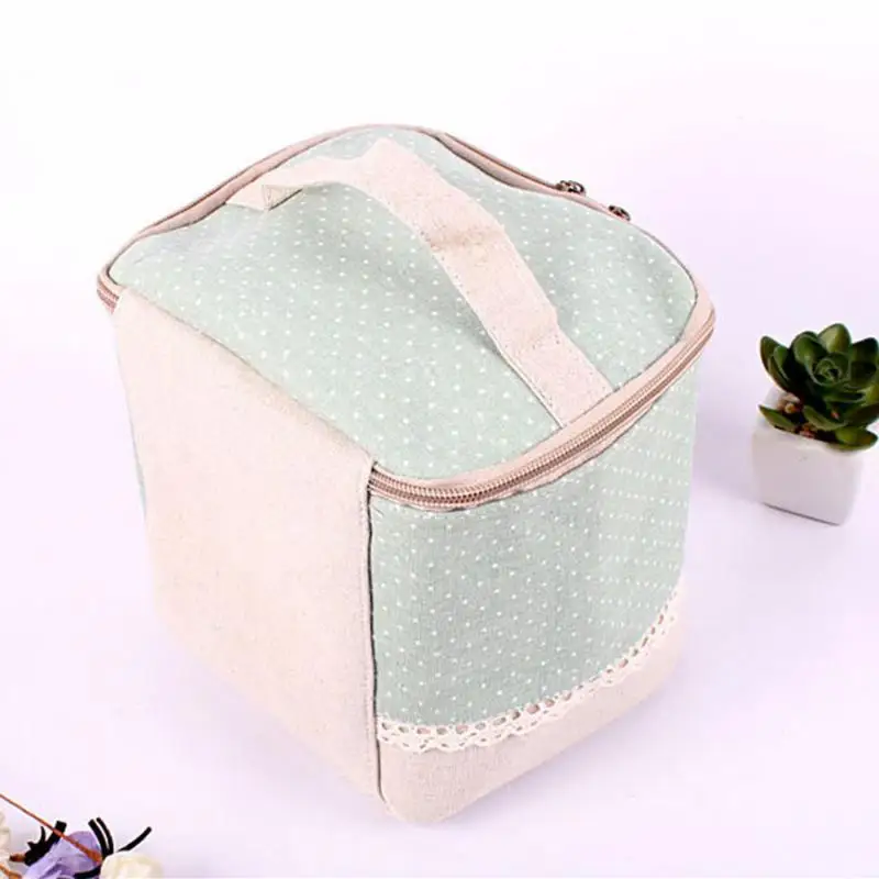 Хлопок белье Цветочный косметичка с узором в горошек для женщин макияж случае