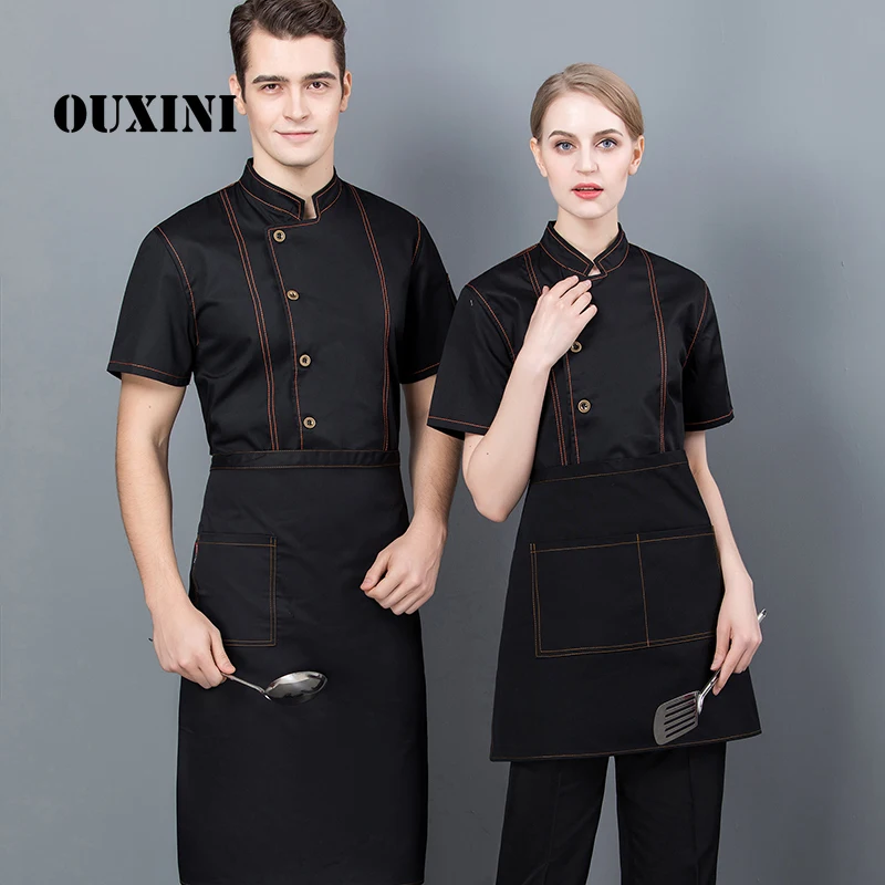 

Рубашка Мужская/Женская, разноцветная, двубортная, для кухни, ресторана, шеф-повара, 2019