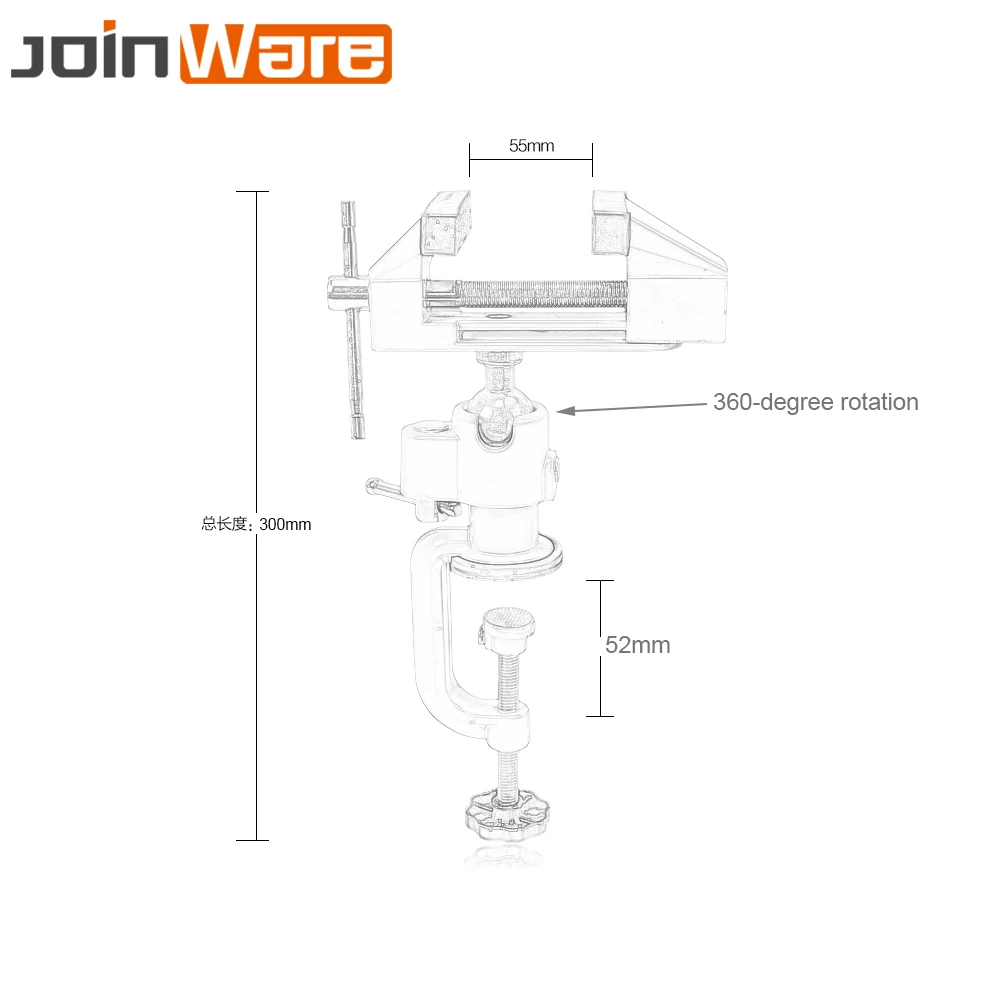 Универсальный шарнирный зажим для столешницы 12 дюймов вращение на 360 градусов