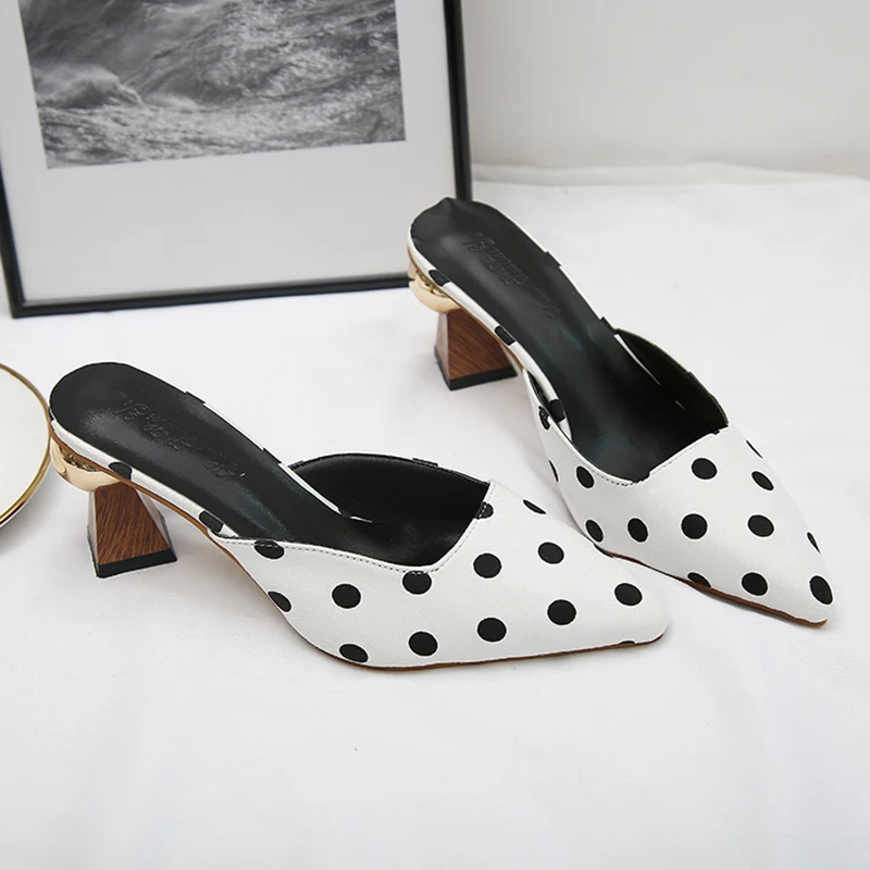 Moxxy/Новинка года; модные туфли без задника на каблуке; Mule feminino; женские уличные тапочки; женские сандалии-шлепанцы; Femme; 7 см