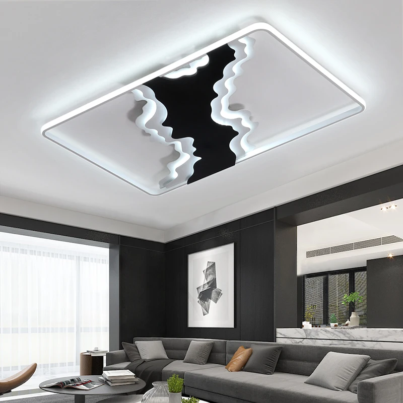 

Minimalism Rectangle Aluminum Modern Led ceiling lights for living room bedroom Round 85-265V White Color Ceiling Lamp Fixtures