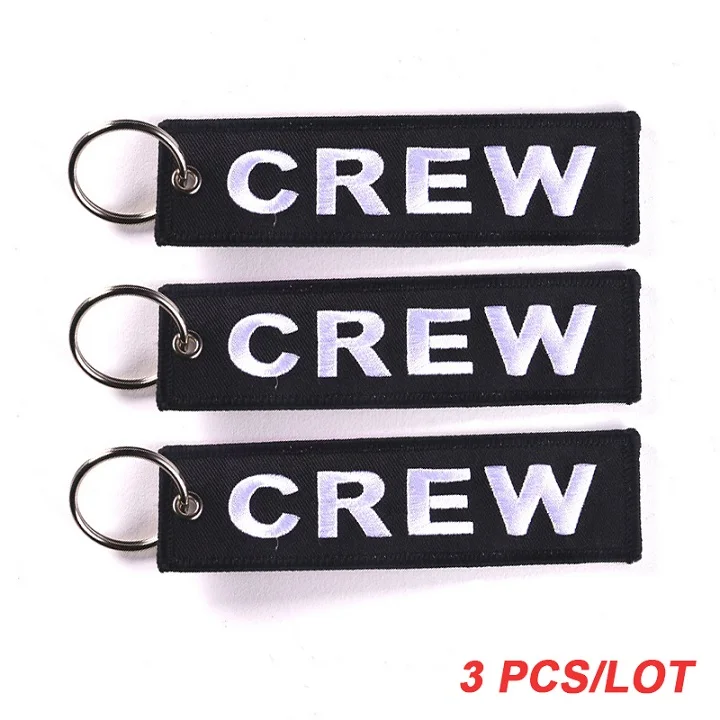 Black Crew 3 шт./партия, модный брелок, авиационный полёт, брелок для ключей, ювелирная вышивка, брелок для ключей, авиационный Подарочный держатель для ключей - Цвет: Black Crew