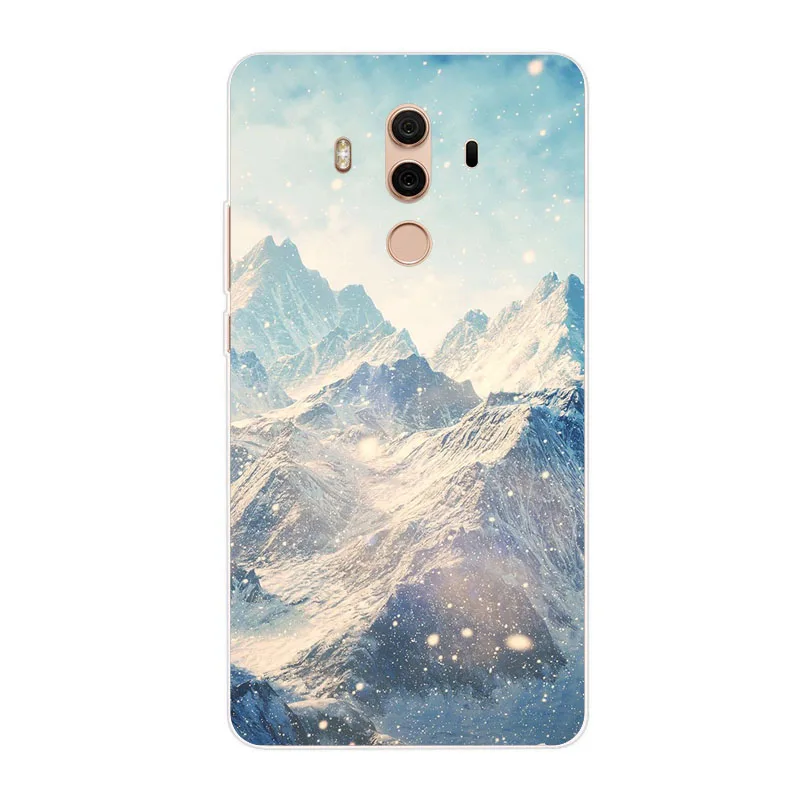 Huawei mate 10 Case Silicon Mountain scenery Painting Soft TPU Back Cover for pro Phone protect Bags shell |