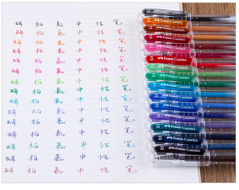 12 шт гелевая ручка Faber Castell True Gel 0,5 мм с Twinball для супер гладкого письма, предотвращает утечку чернил