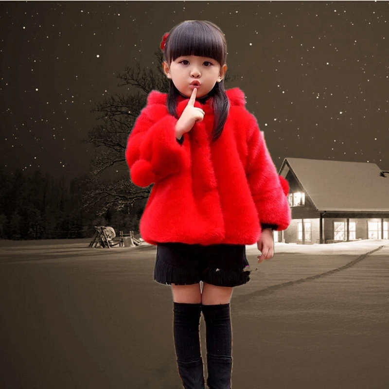 2017 г. осенне-зимнее пальто на искусственном меху для девочек детская верхняя
