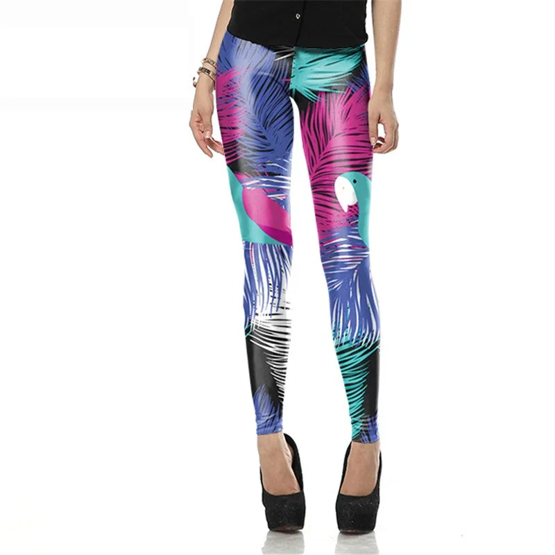 Colourstone Новинка 2017 года женские Эластичные штаны печатных трикотажные Высокая