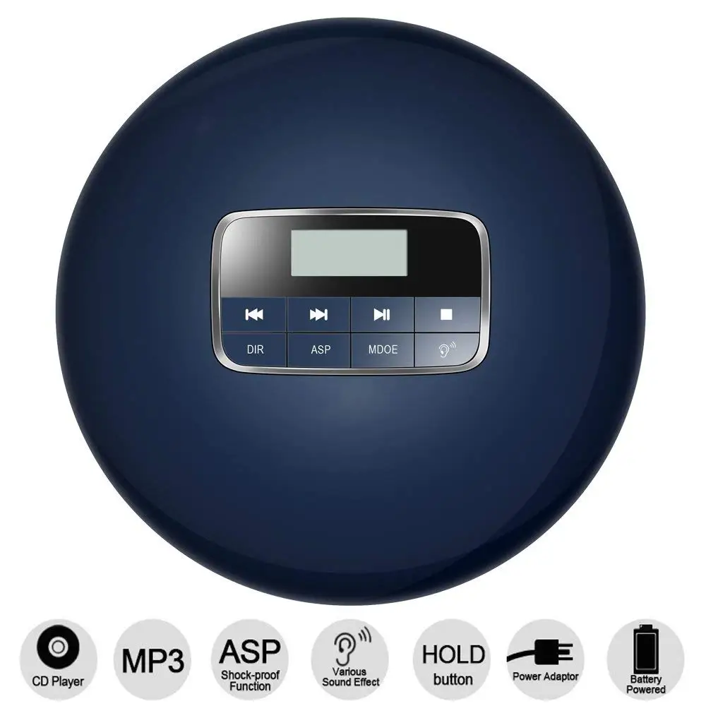 With Lcd Headphone Jack Anti-slip Shockproof Protection Compact Cd Music Disc Walkman Player