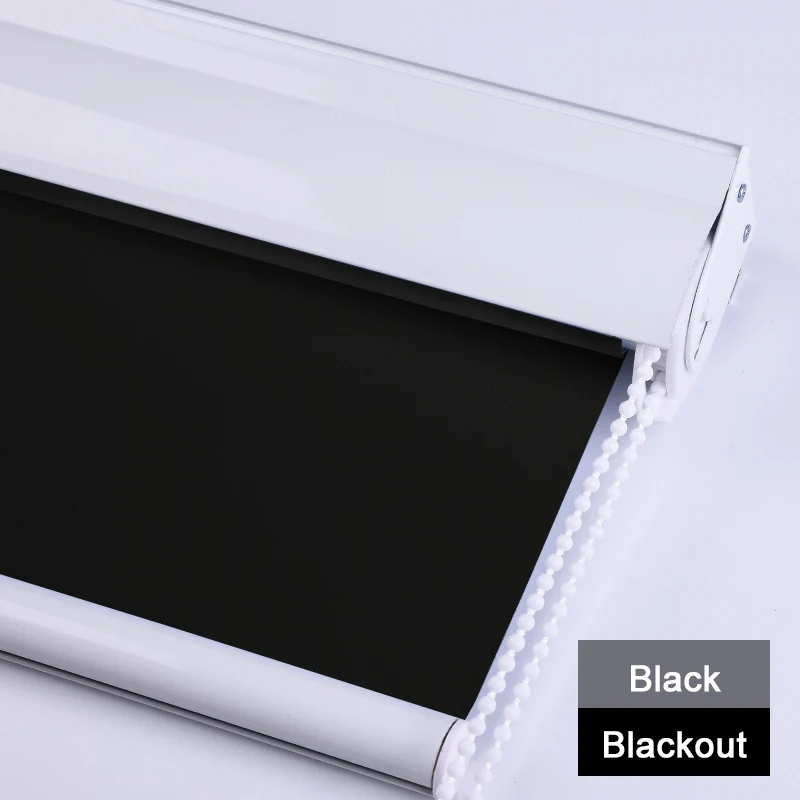 Blackout-Black CASAYA сверхпрочные рулонные шторы С Пылезащитным покрытием, легко очищающие оконные шторы, затемненные шторы для офиса, кровати, гостиной, 1 м x 1 м - Цвет: Blackout-Black