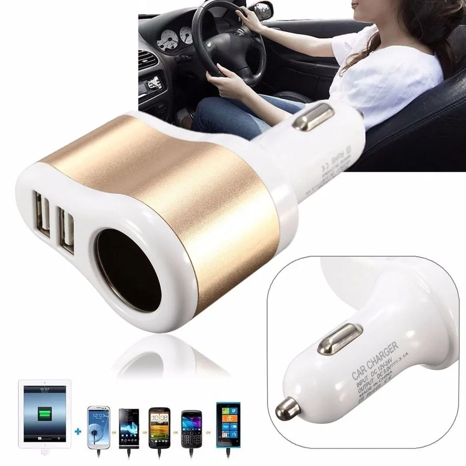 2017 Новинка 3.1A двойной 2 USB порта односторонний Автомобильный Прикуриватель
