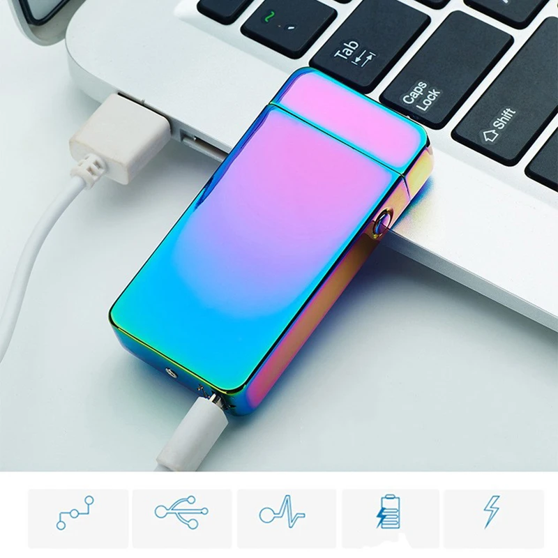 Двухдуговой USB Электрический металлический беспламенный фонарь Плазменные