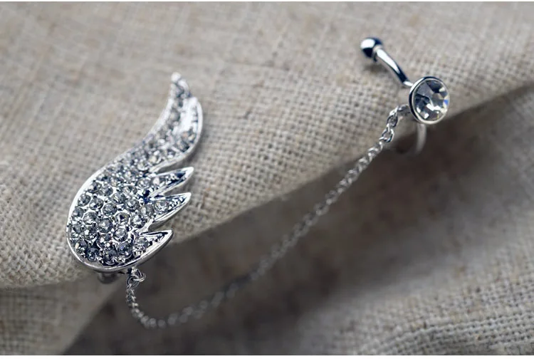 2015 новое поступление Крылья ангела кристалл серьги гвоздики для женщин девочек