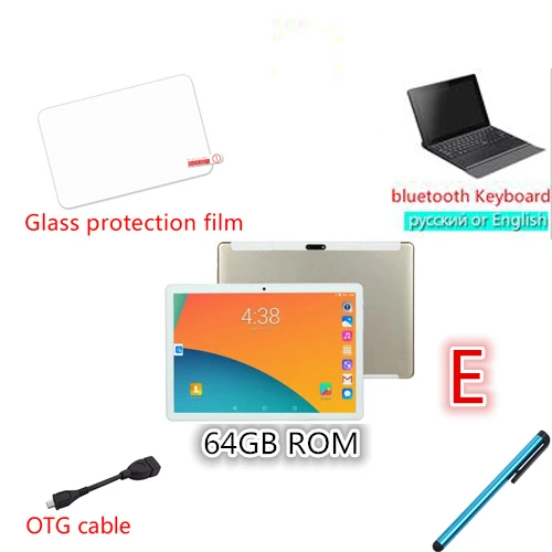 E Android 9,0 MTK8752 планшетный ПК CP9 10,1 дюймов 3g телефон планшетный ПК 8 Восьмиядерный ОЗУ 6 Гб ПЗУ 32 Гб 64 Гб планшеты 10 Детский планшет FM gps - Комплект: E