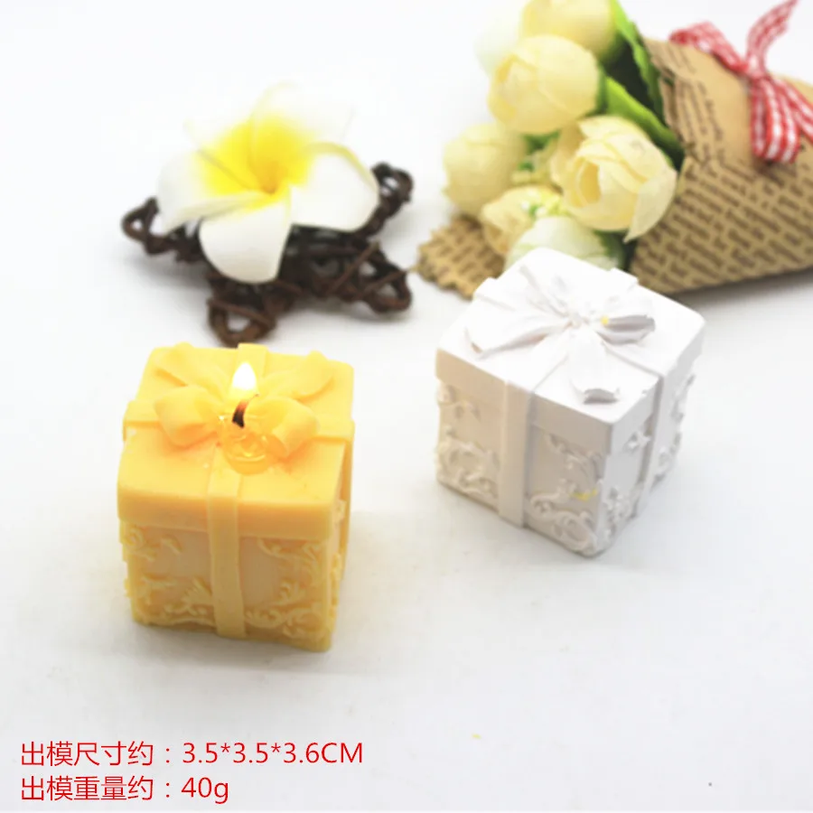 

3D Gift Sugar Box Silicone Candle Molds DIY Plaster Candle Soap Making Mold