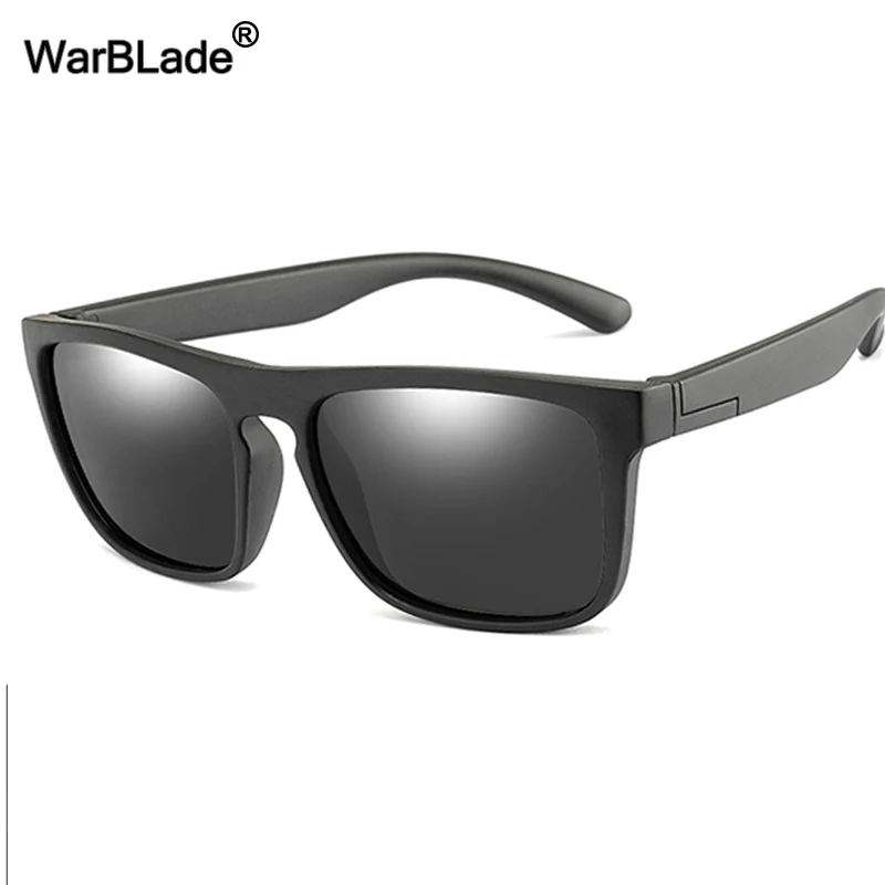 WarBlade новые детские мягкие кремнезем солнцезащитные очки поляризационные квадратные для мальчиков и девочек Брендовые очки для младенцев UV400 бьющиеся солнцезащитные очки