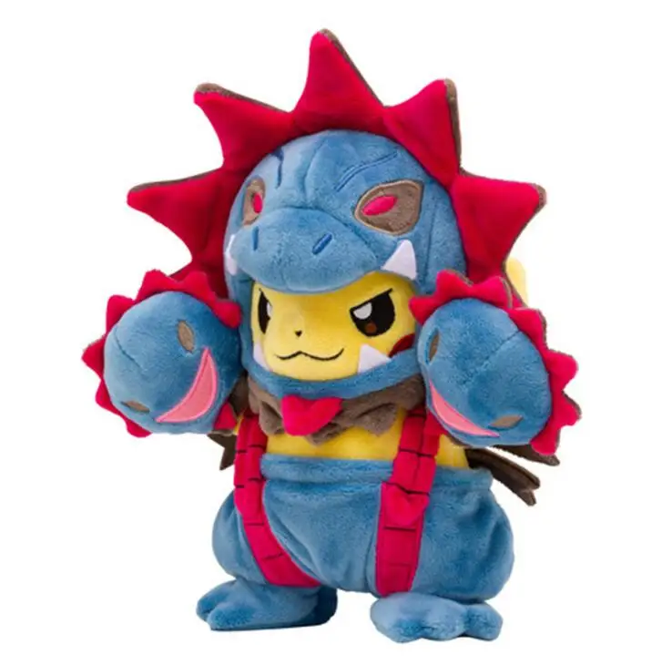 Зеленый 7 видов стилей Аниме Пикачу Косплей Hydreigon Tyranitar Charizard Snorlax Peluche Плюшевые игрушки Рождественский подарок для детей - Цвет: Зеленый
