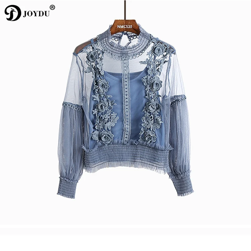 Рубашка JOYDU женская летняя кружевная с рукавом фонариком|blusas femininas|tops blusas femininaswomen