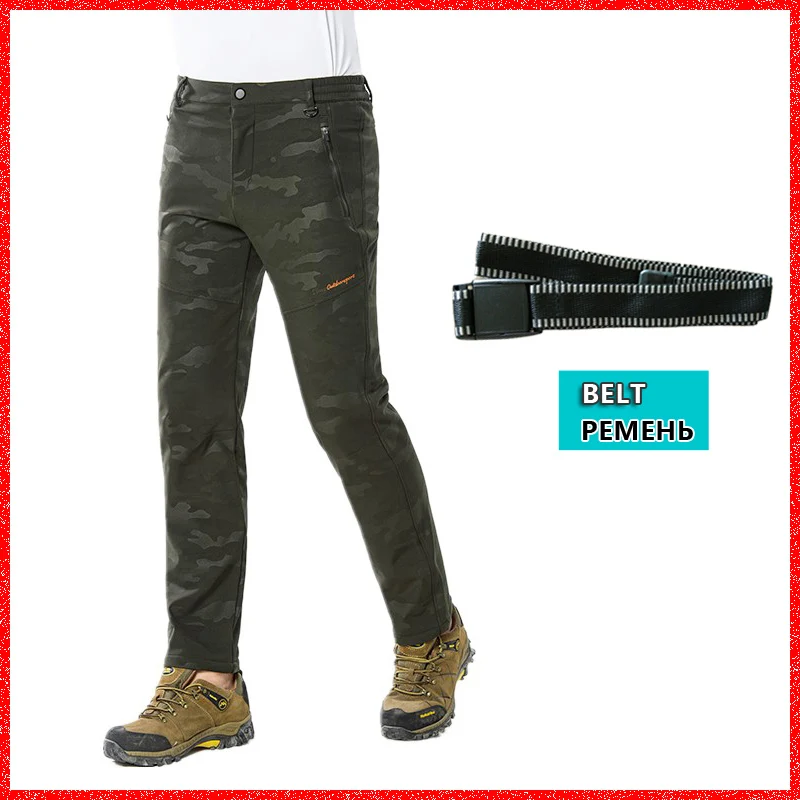 Для мужчин открытый походные кальсоны флис камуфляж Softshell спорт зима кемпинг