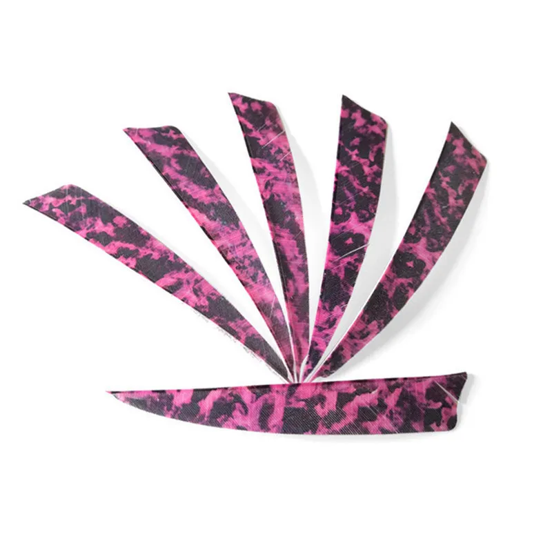 Color2 50pcs 4inch Arrow Feathers Colorful Natural Turkey Feather Right Wing Fletches Vanes For Hunting Shooting Arcehry Accessories - Цвет: Color2