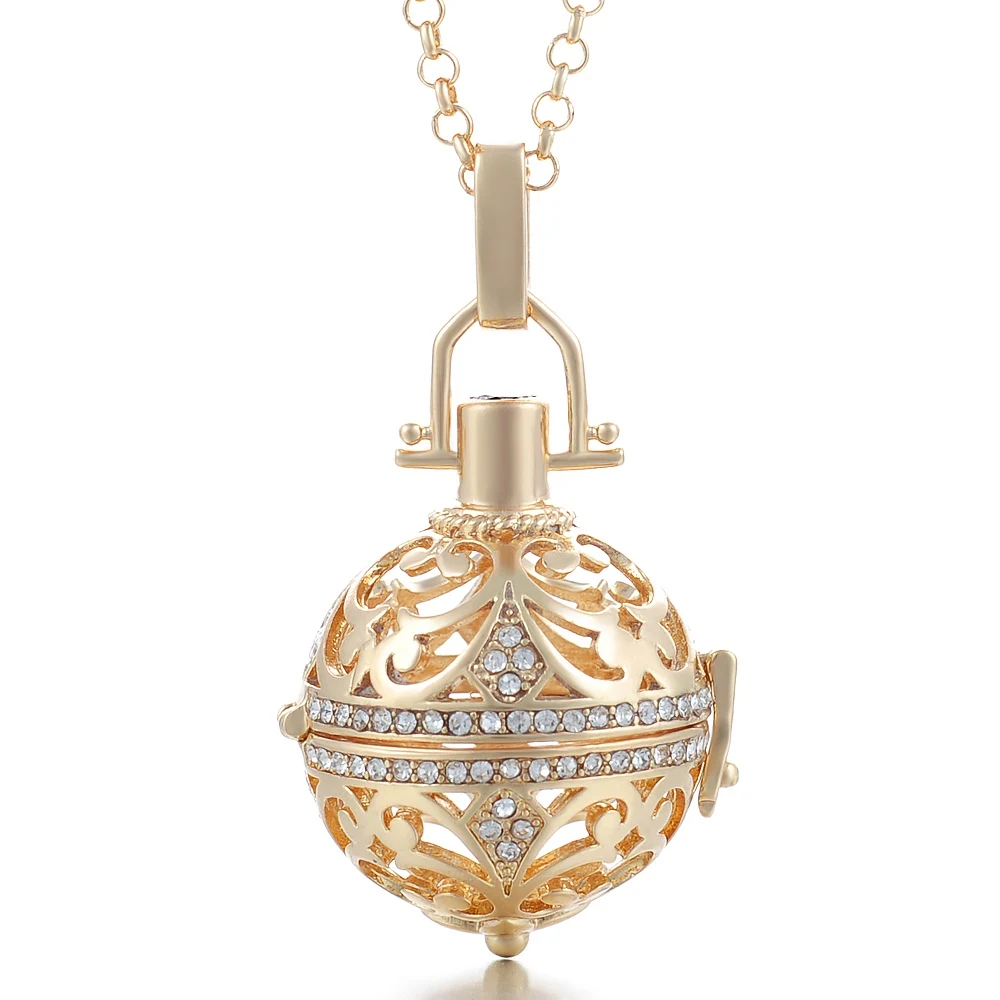 va-055-c Vocheng Bola Ball Angel Necklace 16MM Music Ball Vintage Pregnancy Necklace Aroma Essential Oil Diffuser Pregnant Women VA-048 - Окраска металла: va-055-c