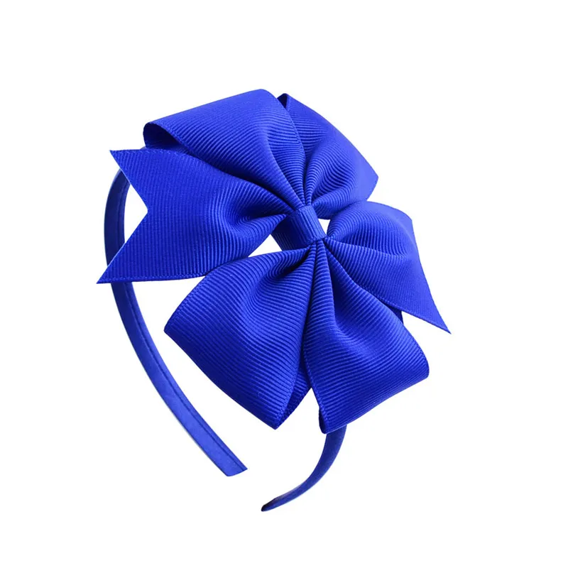 Royalblue 1 шт., 4 дюймовая атласная лента, повязка на голову с бантом, аксессуары для волос, оголовье для девочек, подарок для малышей, однотонные банты для волос, головные уборы, 20 цветов - Цвет: Royalblue
