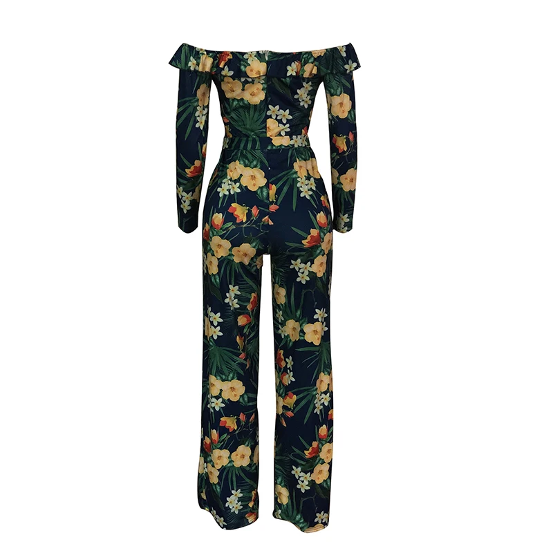 Lessverge цветочный принт с открытыми плечами сексуальный комбинезон летний