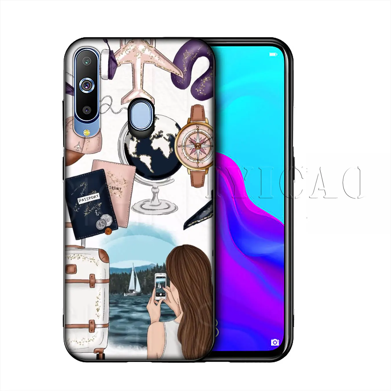 IYICAO Компас Карта мира звезда Силиконовая Мягкий чехол для samsung Galaxy A10 A30 A40 A50 A70 M10 M20