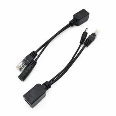 Черный Кабель адаптер POE RJ45 инжектор Сплиттер Комплект экранированная лента пассивная мощность над Ethernet12-48v синтезатор сепаратор комбинер - Цвет: Черный