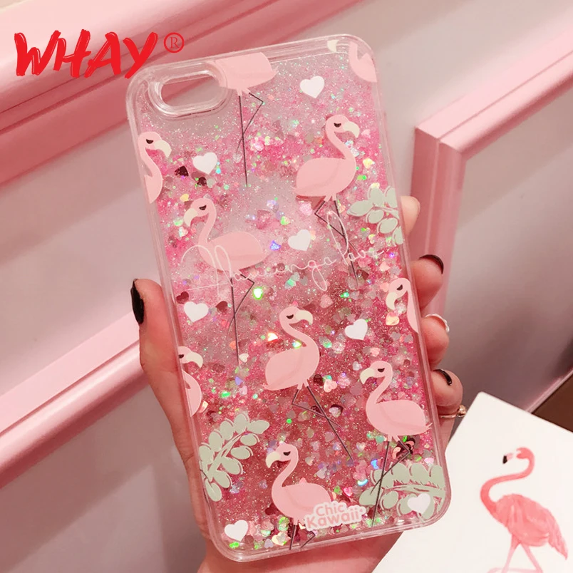 WHAY 8 Plus для iphone чехол жидкий Блестящий песок Фламинго чехлы плюс Роскошный
