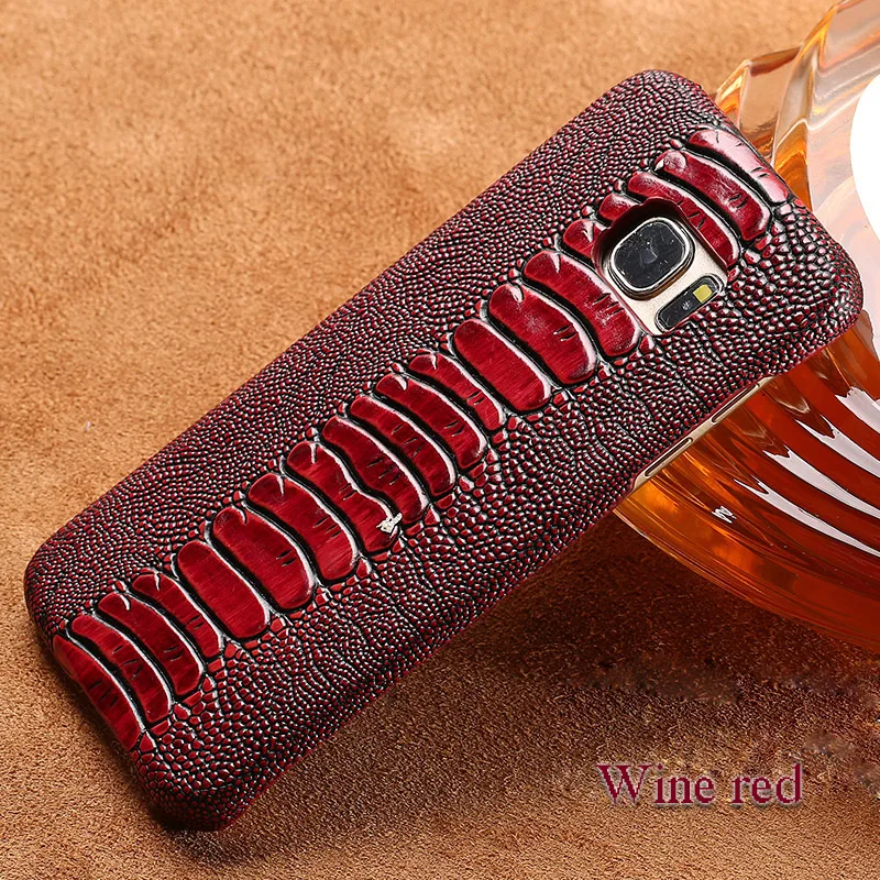 

Genuine leather Phone case For Samsung note 10 10Pro 9 8 Case Ostrich foot Texture back cover For A70 A50 S10plus S9 8 7 A9 2018