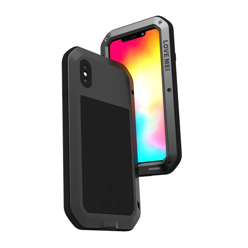 Love Mei Brand Case For iPhone X XS MAX XR Metal Phone Cover 7 8 Plus 6 6s Rugged Armor Shockproof Shell |